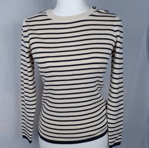 H&M LOGG Striped Blue & White Girls Sweater Sz 10